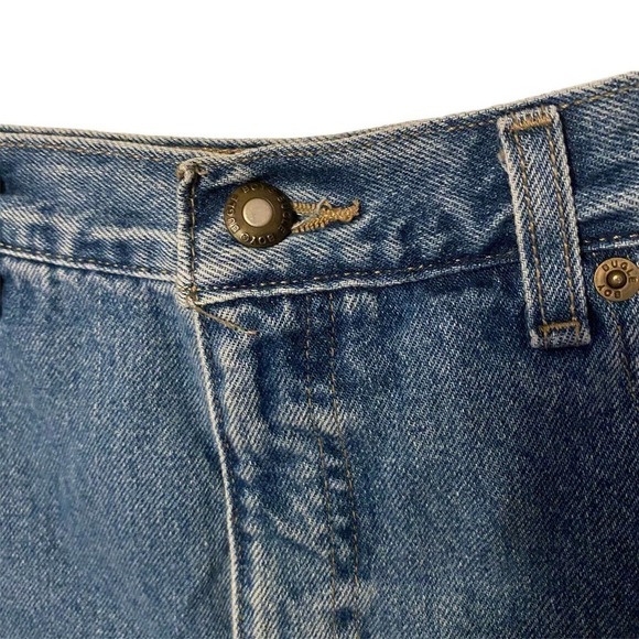 Vintage Bugle Boy Size 8 Women's Blue Frayed Shorts High Waisted Frayed Cut-off - Picture 2 of 11